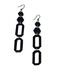 KENNETH COLE REACTION Navy Glass Dangling Earrings